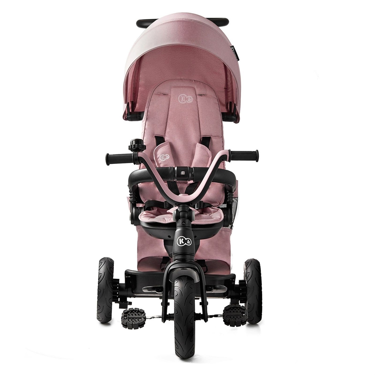 Kinderkraft Triciclo Evolutivo EASYTWIST Rosa - Da 9 Mesi a 5 Anni con Maniglione e Sedile Girevole CLICK&TWIST