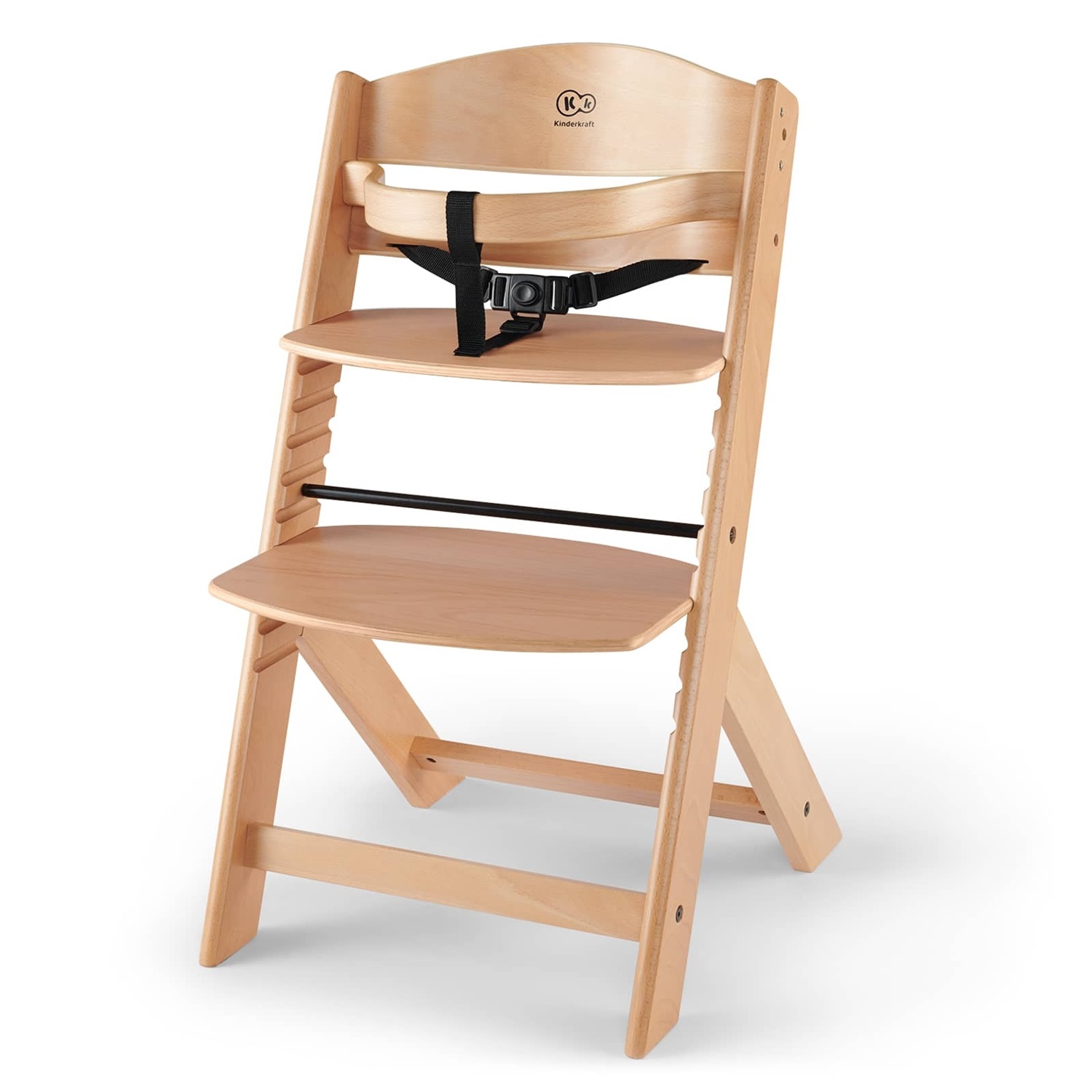 Kinderkraft ENOCK Seggiolone Pappa in Legno Naturale - Evolutivo, Multifunzionale, Ergonomico, Altezza Regolabile, da 6 Mesi a 10 Anni