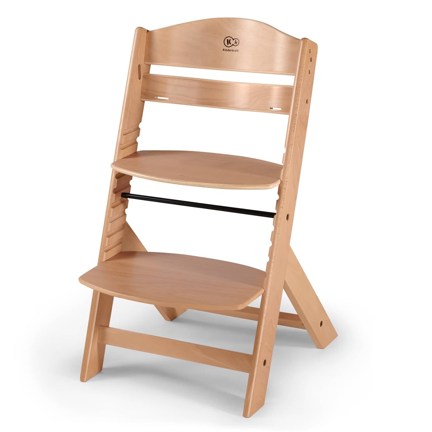 Kinderkraft ENOCK Seggiolone Pappa in Legno Naturale - Evolutivo, Multifunzionale, Ergonomico, Altezza Regolabile, da 6 Mesi a 10 Anni