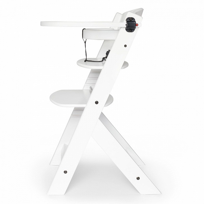Kinderkraft Seggiolone Pappa ENOCK in Legno Bianco - Evolutivo, Multifunzionale, Altezza Regolabile, da 6 Mesi a 10 Anni
