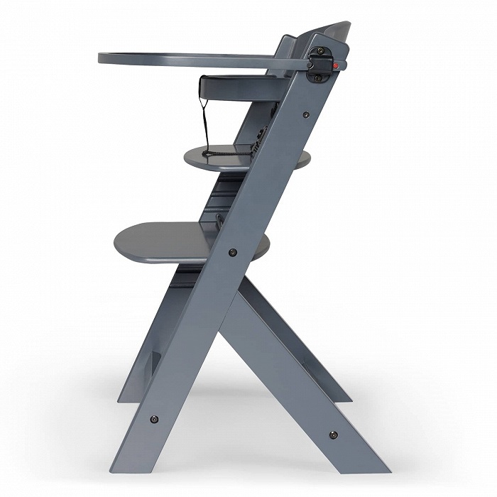 Kinderkraft Seggiolone Pappa ENOCK in Legno Grigio - Evolutivo, Multifunzionale, Altezza Regolabile, da 6 Mesi a 10 Anni