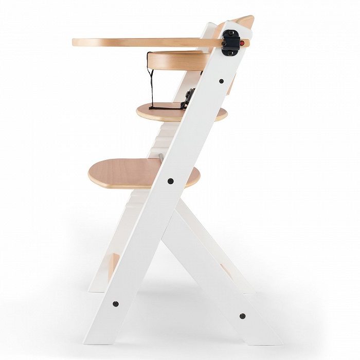 Kinderkraft ENOCK Seggiolone Pappa in Legno Bianco con Cuscino, Evolutivo e Multifunzionale, Sedia Ergonomica Altezza Regolabile, dai 6 Mesi ai 10 Anni