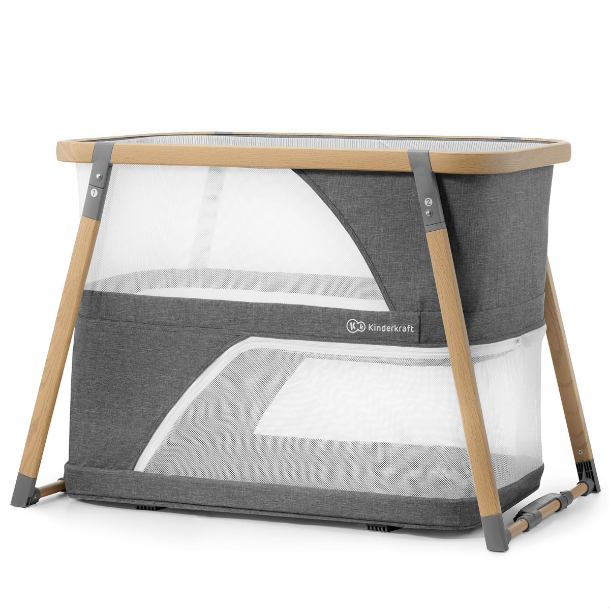 Kinderkraft Sofi Plus Lettino da Viaggio 4 in 1 Grigio - Lettino, Culla, Box, Leggero e Compatto