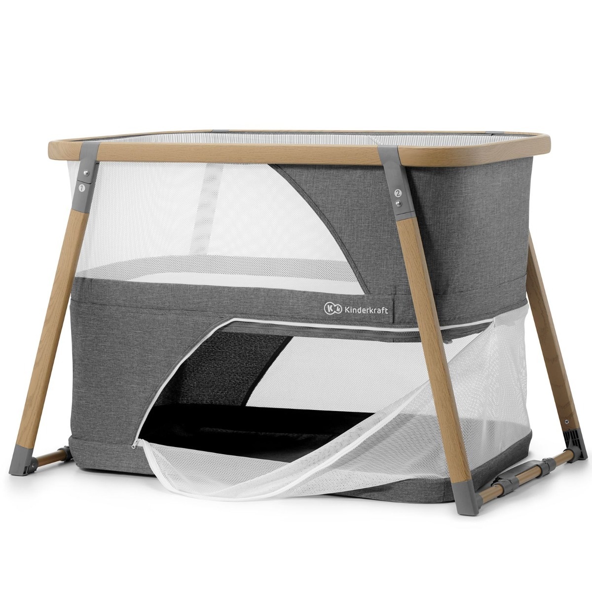 Kinderkraft Sofi Plus Lettino da Viaggio 4 in 1 Grigio - Lettino, Culla, Box, Leggero e Compatto