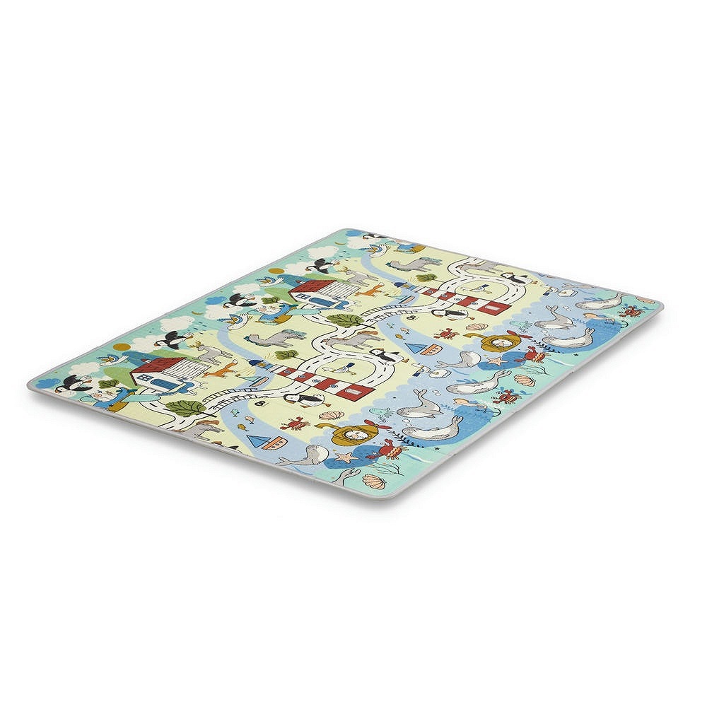 Kinderkraft Matty 2 Tappetino Gioco Reversibile in Schiuma EVA - Pieghevole, Portatile e Facile da Pulire, Dimensioni 197 x 147 cm, Borsa da Viaggio Inclusa