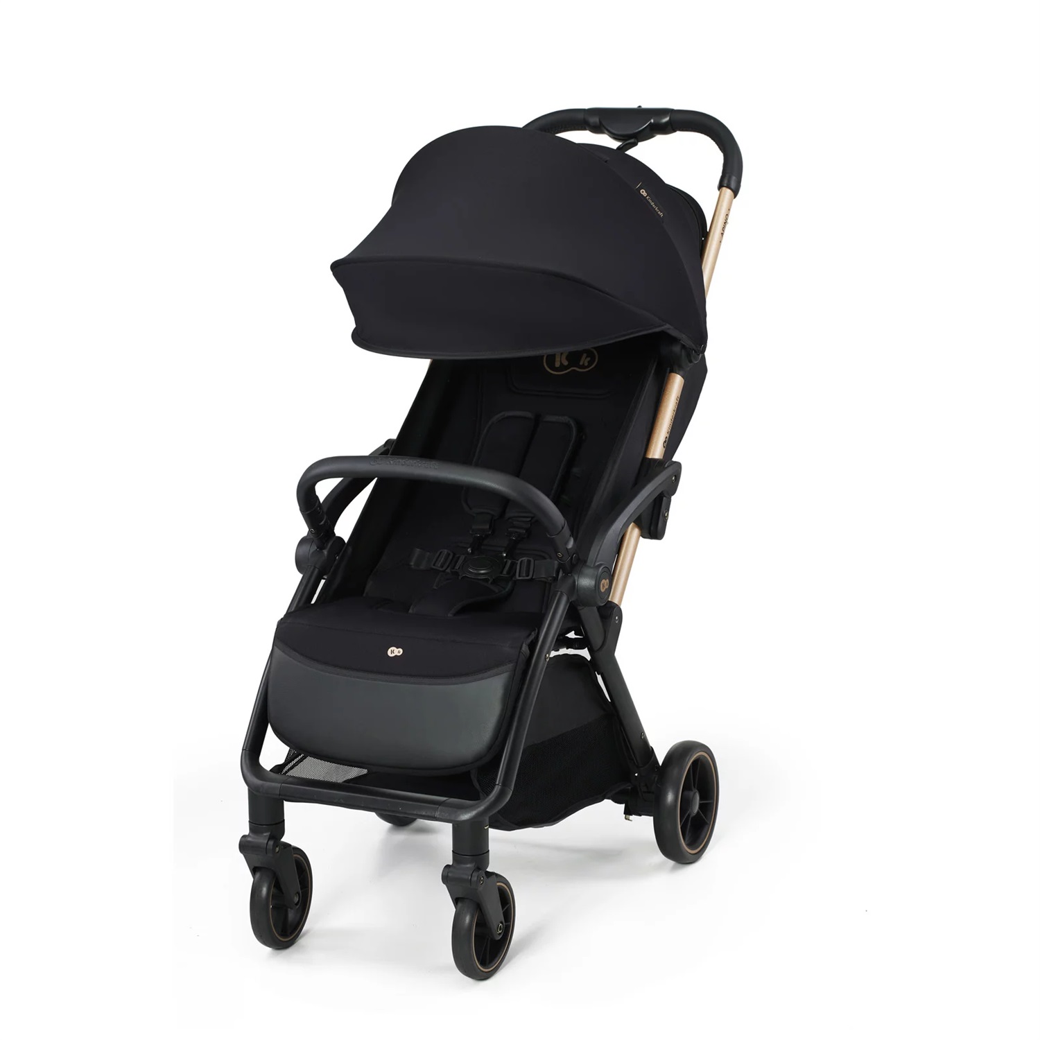 Kinderkraft Passeggino Leggero Apino Nero - Fino a 22 kg, Solo 7,5 kg, Chiusura Automatica, Schienale Regolabile, Copertura Antipioggia