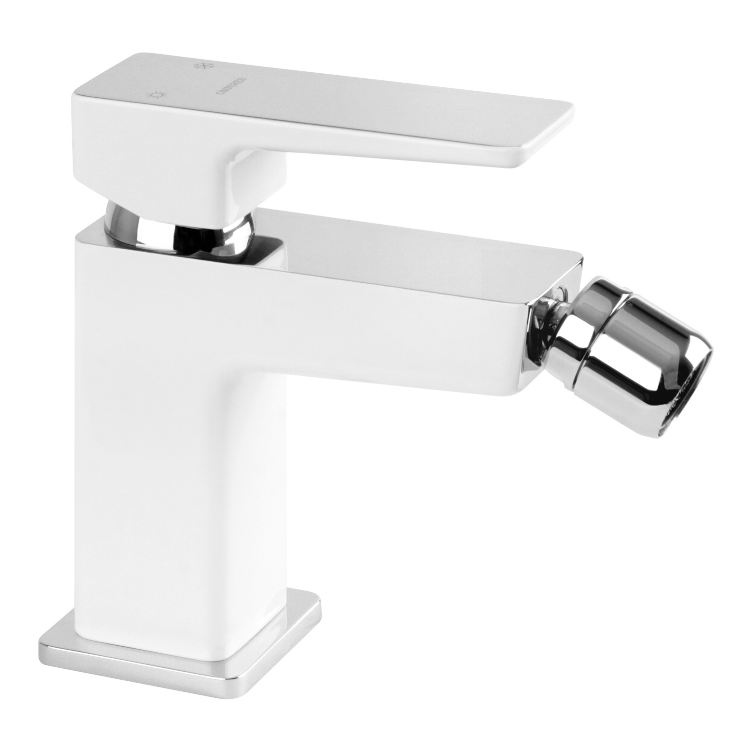 Omnires Parma Rubinetto Bidet PM7420CRB - Design Minimalista Cromo/Bianco con Getto Comfort