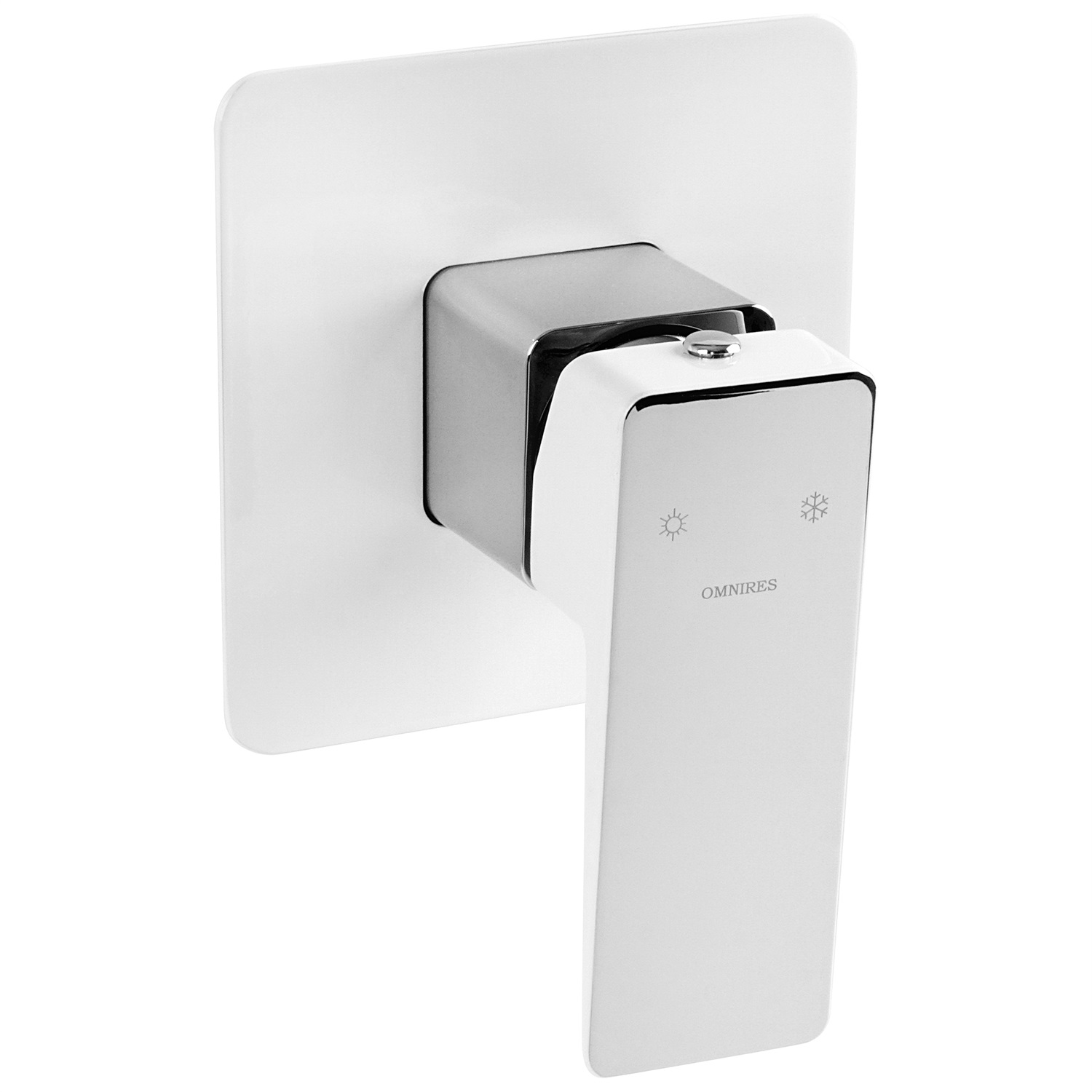 Omnires Parma PM7445CRB Rubinetto Doccia Monocomando da Incasso Cromo/Bianco - Design Elegante e Minimalista