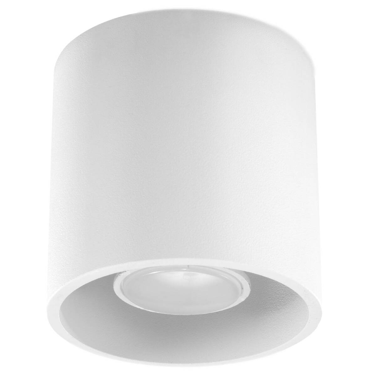 Sollux Lighting Orbis Lampada da soffitto a incasso in Alluminio Bianco con Paralume Cilindrico e Lampadina GU10 Sostituibile - Design Moderno, 10 x 10 x 10 cm