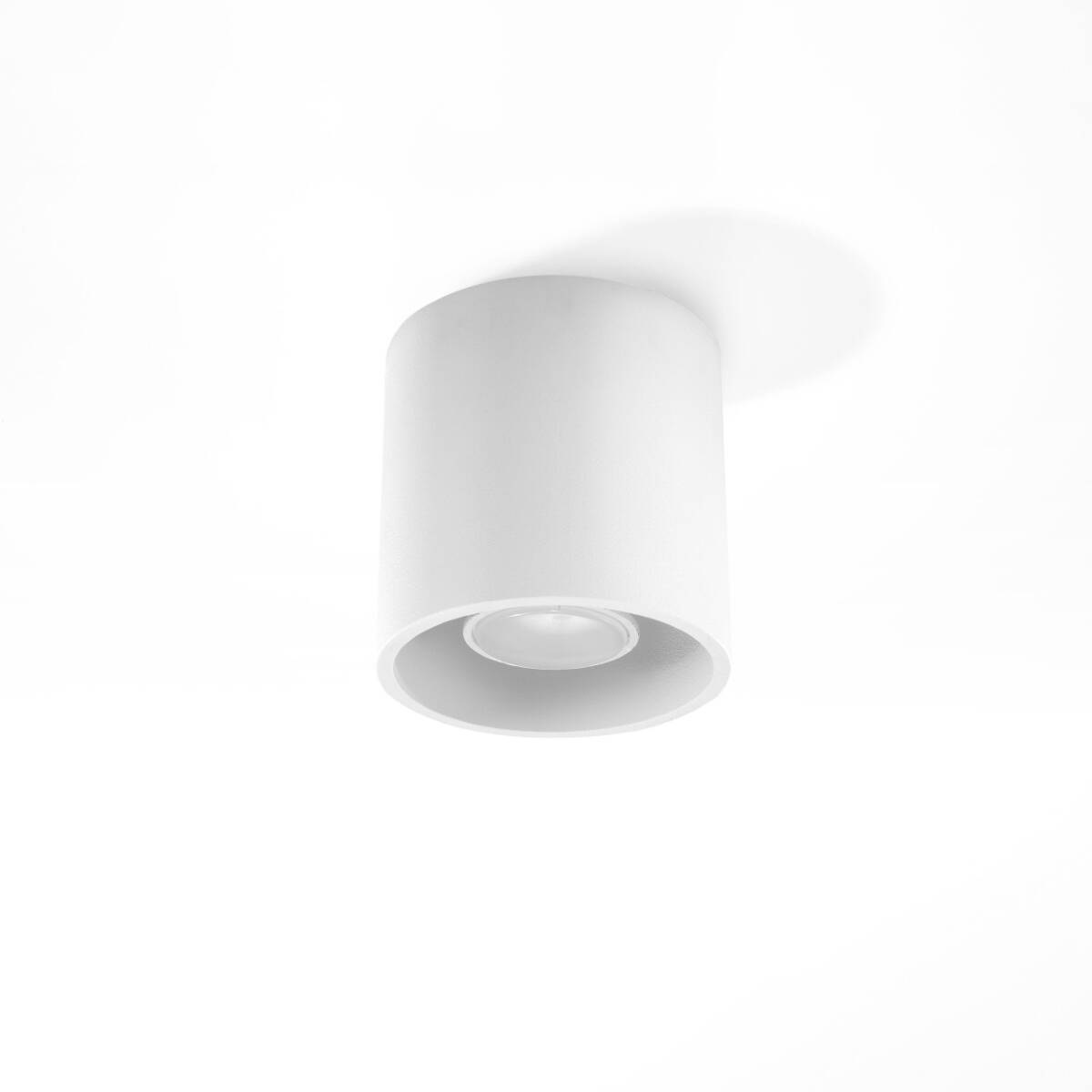 Sollux Lighting Orbis Lampada da soffitto a incasso in Alluminio Bianco con Paralume Cilindrico e Lampadina GU10 Sostituibile - Design Moderno, 10 x 10 x 10 cm