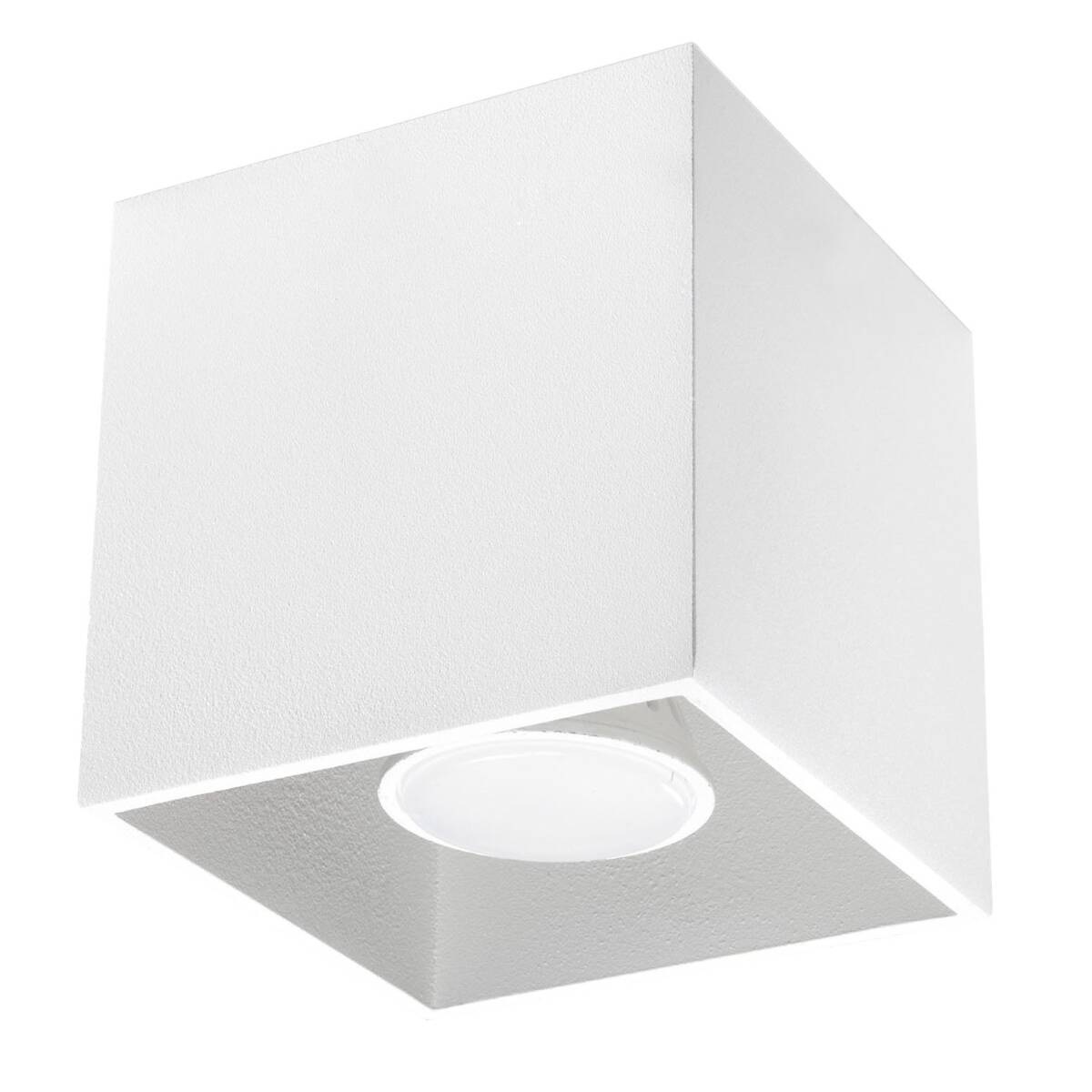 SOLLUX QUAD 1 Plafoniera da Soffitto in Alluminio Bianco con Design Moderno e Portalampada GU10