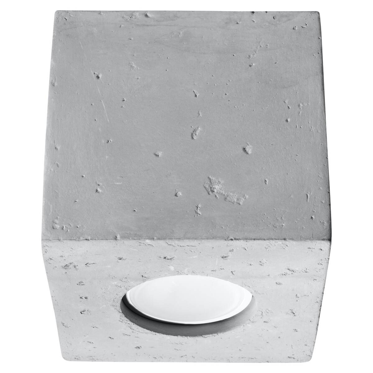 SOLLUX Quad Lampada da Soffitto in Cemento con Paralume Rettangolare, GU10 Sostituibile, 1 x 40 W, Dimensioni 10 x 10 x 10 cm