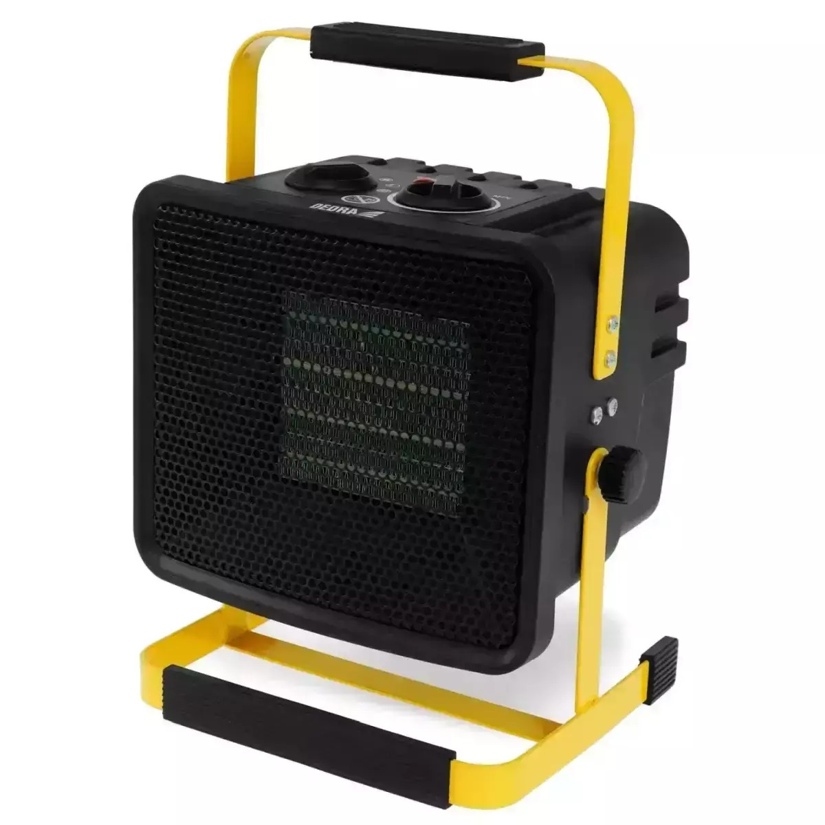 DEDRA Riscaldatore Elettrico PTC 2,0 kW Quadrato con Supporto, Superficie di Riscaldamento 20 m², Elemento Riscaldante in Ceramica, Termostato e Protezione Surriscaldamento