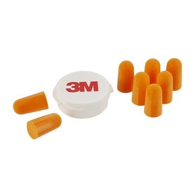 3M Inserto Auricolare 1100 Riutilizzabile Arancione con Custodia - 4 Paia in Schiuma Ipoallergenica