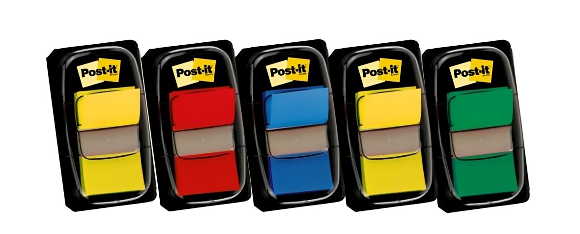 Post-it® Index 680 Segnapagina Autoadesivo - 24,5x43,6 mm - Value Pack 3 2 (Rosso, Verde, Giallo, Blu) - 600 Segnapagina