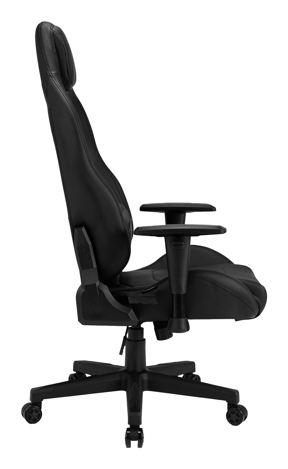 SENSE7 Vanguard - Poltrona da gioco ergonomica con cuscini lombari regolabili, inclinazione a 160°, braccioli regolabili, ecopelle, fino a 150 kg, nera