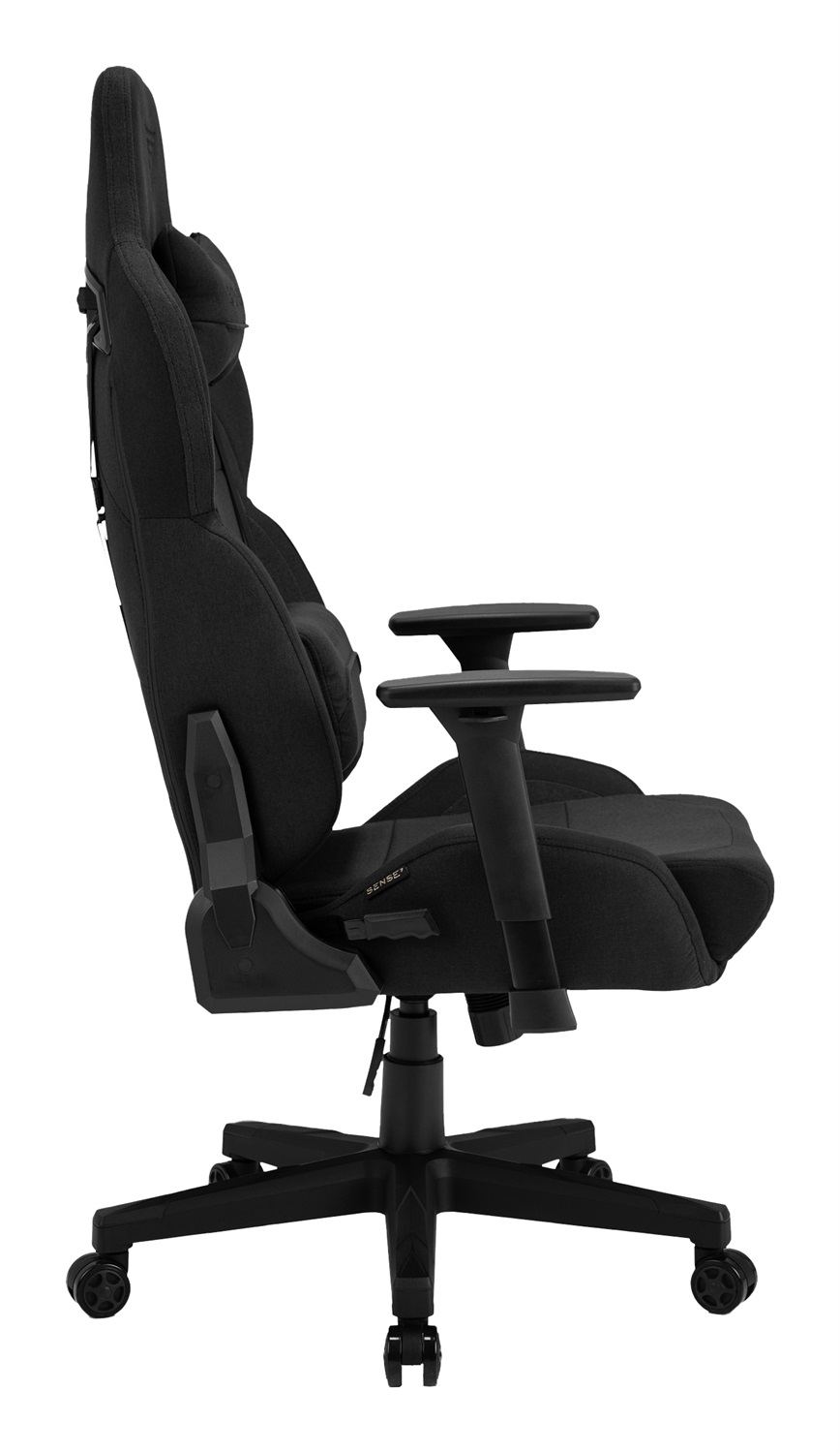 SENSE7 Sedia da gioco Sentinel - Ergonomica con braccioli 3D, inclinazione 160°, funzione dondolo, imbottitura HDE™, fino a 150 kg, nera