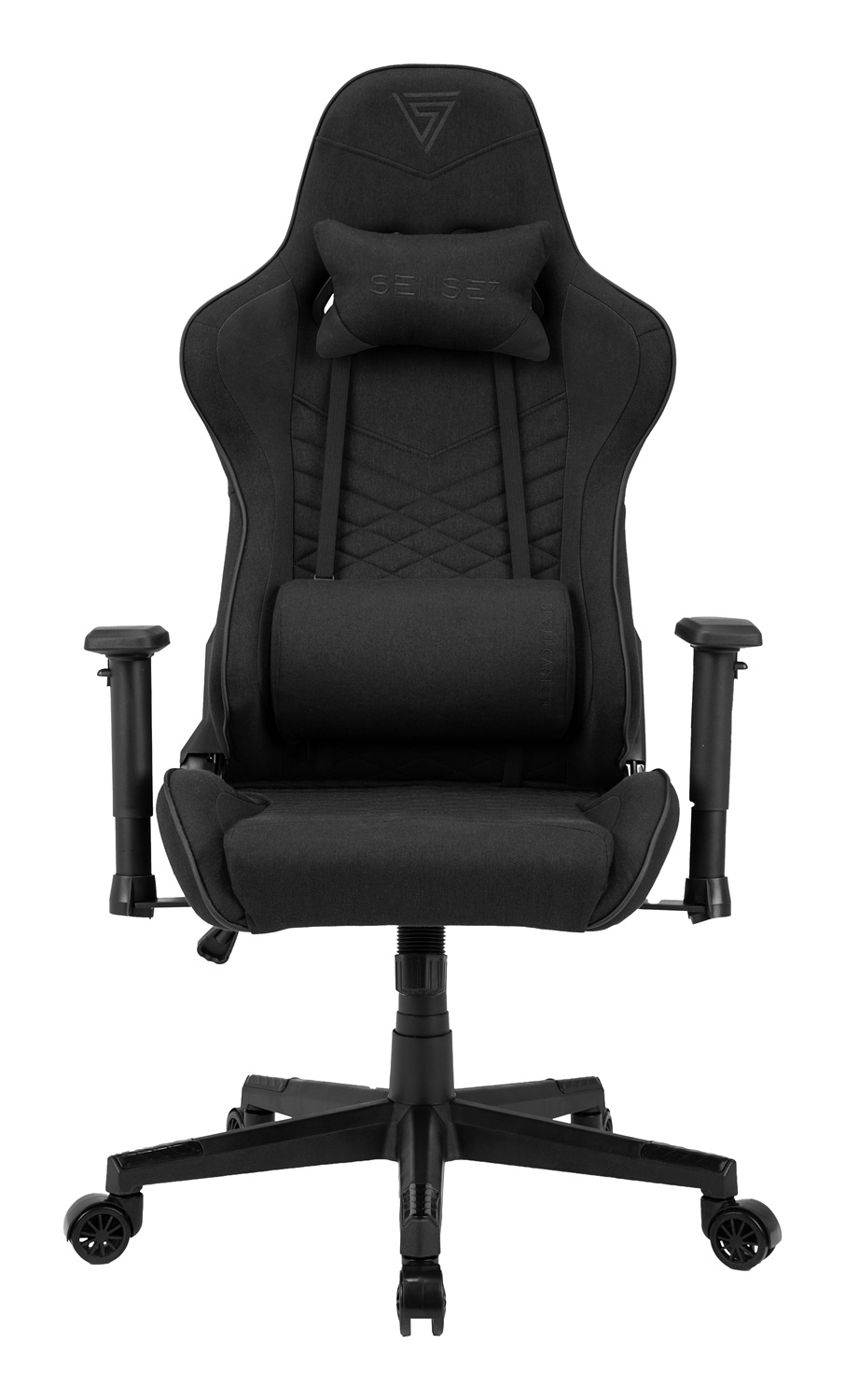 SENSE7 Poltrona da gioco Spellcaster Ergonomica con Cuscini Lombari Regolabili e Inclinazione 160° - Sedia da Ufficio in Similpelle, Capacità 150kg, Colore Nero-Rosso