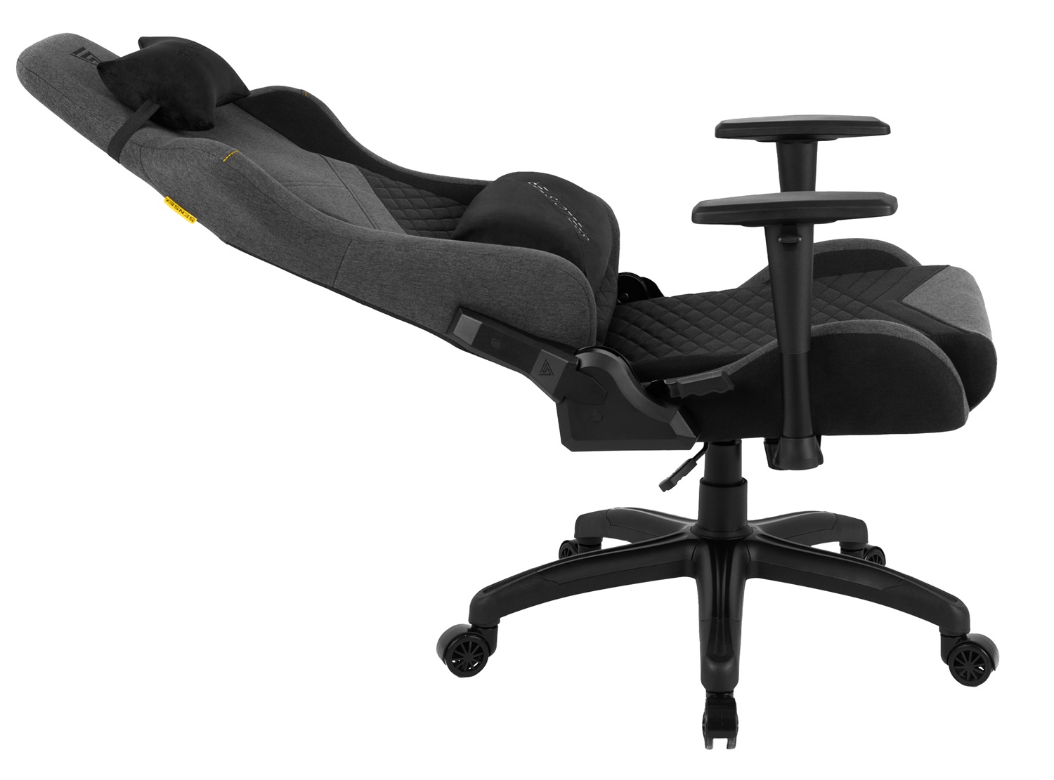 SENSE7 Spellcaster Senshi Edition XL - Poltrona da gioco ergonomica in tessuto grigia con cuscini lombari e inclinazione regolabile