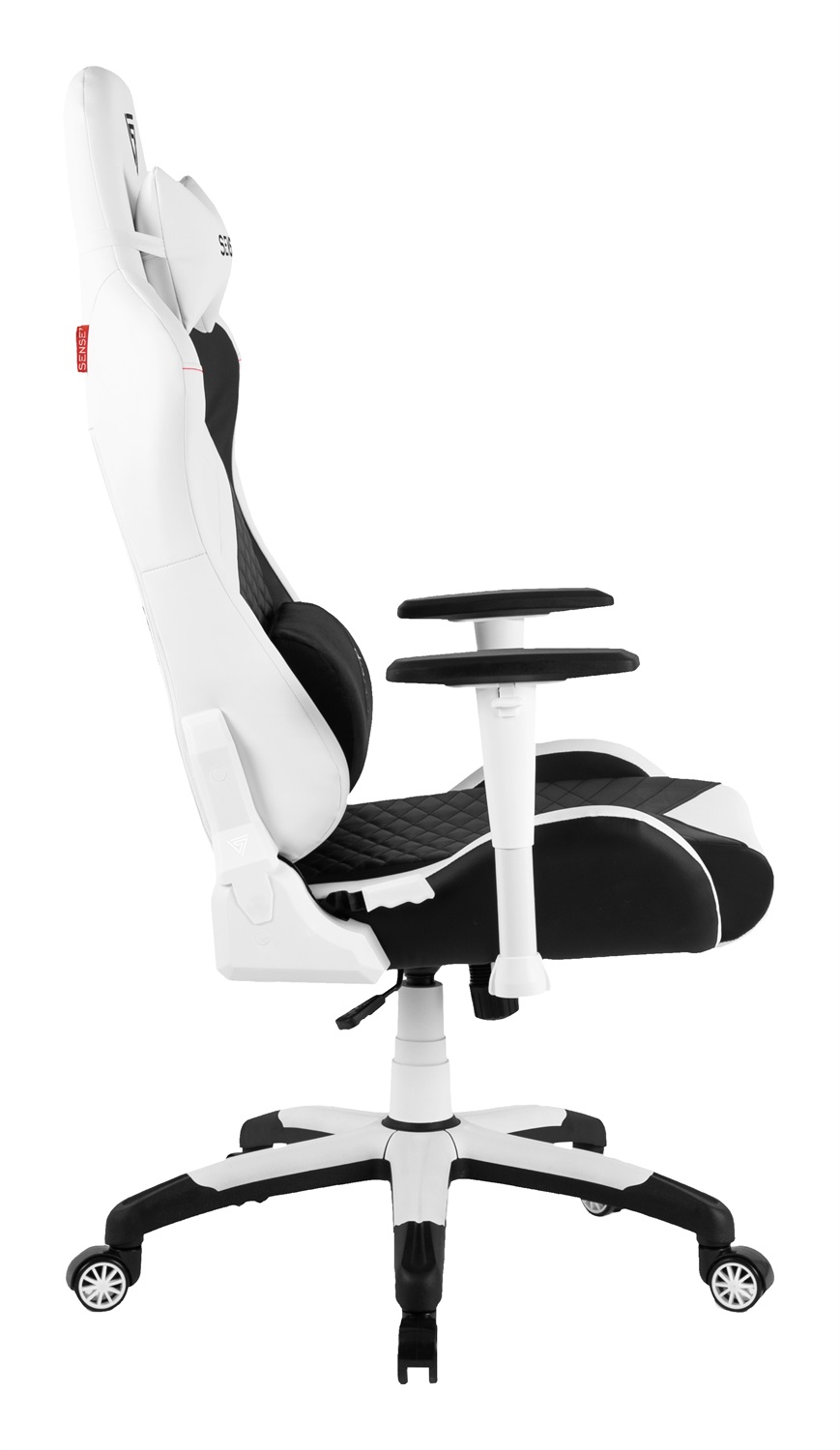 SENSE7 Spellcaster SENSHI XL - Sedia da gaming ergonomica bianca, 160 kg, con cuscini lombari e inclinazione regolabile