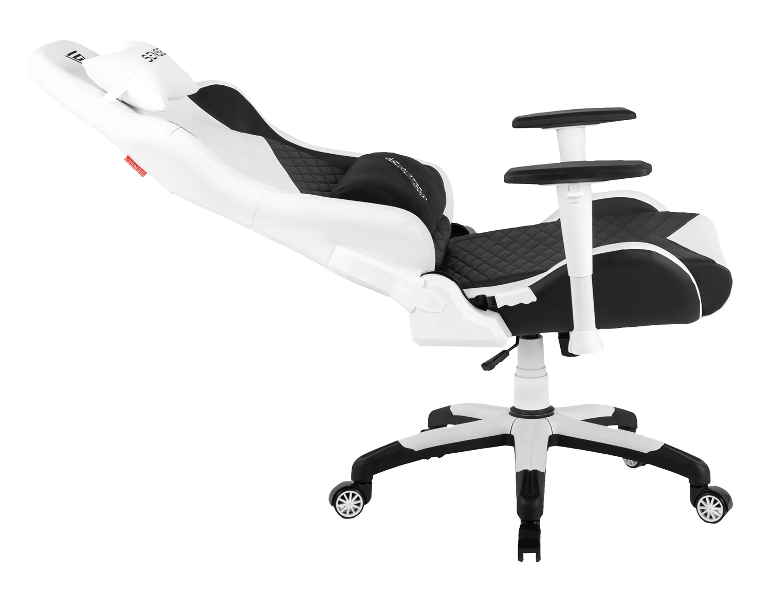 SENSE7 Spellcaster SENSHI XL - Sedia da gaming ergonomica bianca, 160 kg, con cuscini lombari e inclinazione regolabile