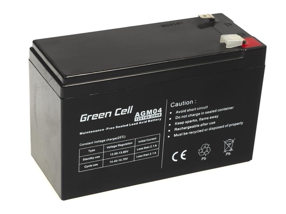 Green Cell Batteria AGM 12V 7Ah Acido Piombo (VRLA) - Ideale per UPS e Dispositivi Elettrici