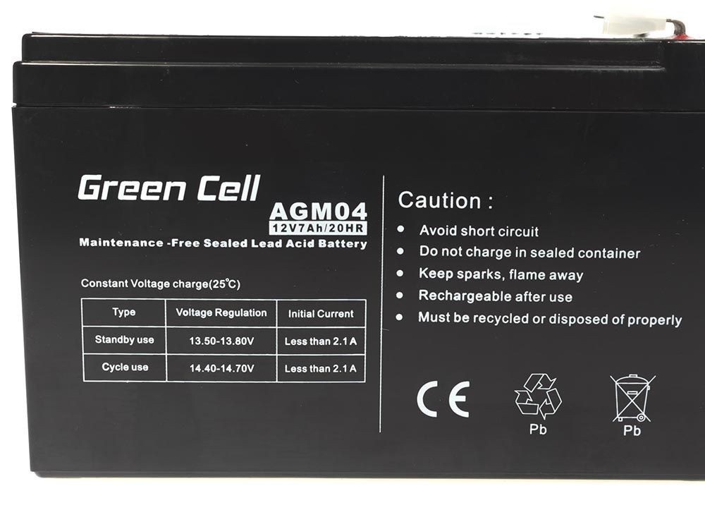 Green Cell Batteria AGM 12V 7Ah Acido Piombo (VRLA) - Ideale per UPS e Dispositivi Elettrici