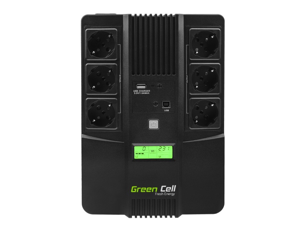 Green Cell UPS06 Gruppo di Continuità (UPS) A Linea Interattiva 0,999 kVA 360 W con 6 Prese AC e Forma Ondo Sinusoidale