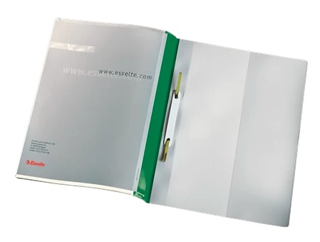 Esselte Quotation File Cartellina A4 Verde in PVC Semirigido con 2 Tasche - Capacità fino a 250 Fogli (Conf. da 25)