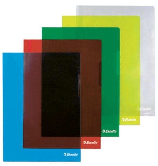Esselte Buste a L PVC Cristal Trasparenti A4 150 µm - Confezione da 25 Buste