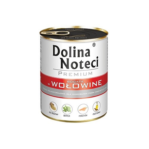 Dolina Noteci Premium Cibo Umido per Cani Adulto Ricco di Manzo 800 g