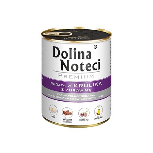 Dolina Noteci Premium Cibo Umido per Cani Adulti con Coniglio e Mirtillo Rosso - 800 g