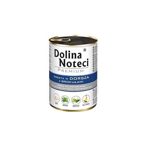 Dolina Noteci Premium Cibo Umido per Cani Adulti con Merluzzo e Broccoli - 400 g