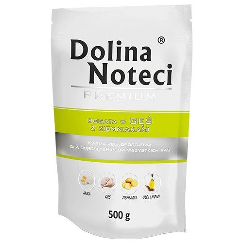 Dolina Noteci Premium Cibo Umido per Cani Adulto con Oca e Patate 500 g - Ricco di Aminoacidi e Acidi Grassi Essenziali