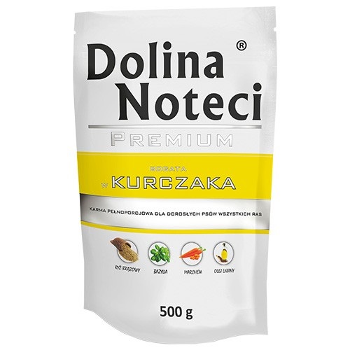 DOLINA NOTECI Premium Cibo Umido per Cani Ricco di Pollo 500g - Alimento per Cani Adulti di Tutte le Razze