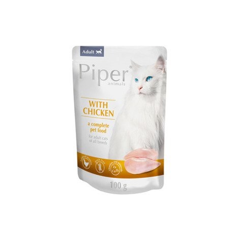 Dolina Noteci Piper Cibo Umido per Gatti Adulto con Pollo 100g - Alimento Completo e Privo di Cereali