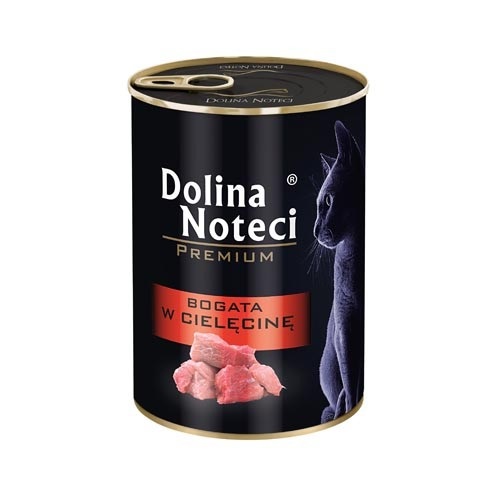 Dolina Noteci Cibo Umido Premium per Gatti Ricco di Carne di Vitello 400 g - Alimento Completo Senza Cereali