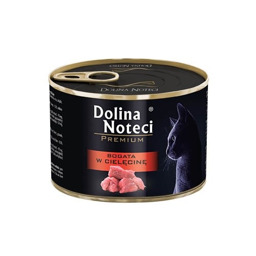 Dolina Noteci Cibo Premium per Gatti Adulti - Ricco di Carne di Vitello, Senza Cereali, 185g