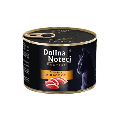 DOLINA NOTECI Premium Alimento Completo per Gatti Adulti con Anatra, Senza Cereali, 185g