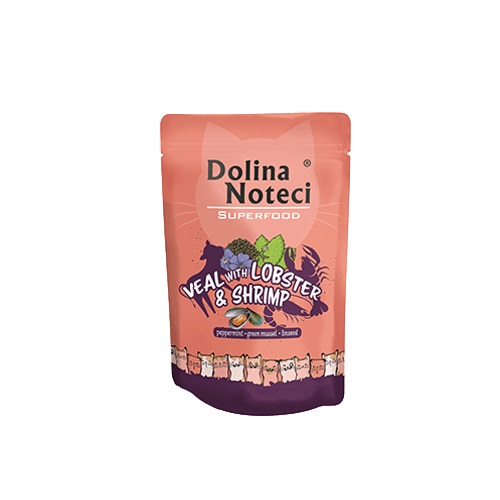 Dolina Noteci Superfood Cibo Umido per Gatti con Vitello, Aragosta e Gamberetti - 85 g