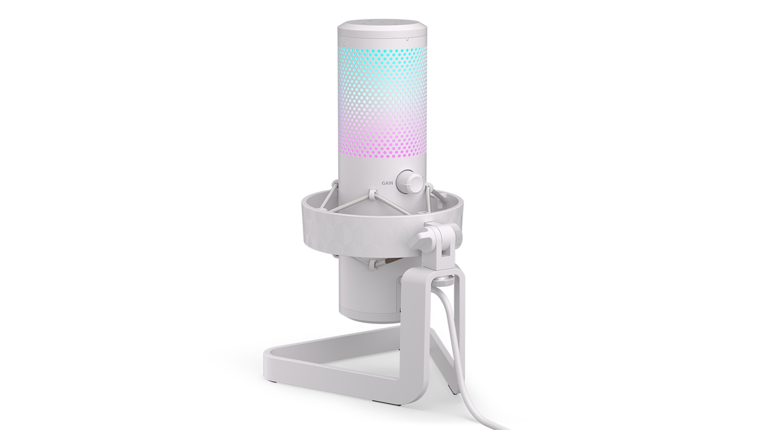 ENDORFY AXIS Streaming Microfono Bianco per PC - Cablato, USB-C, Frequenza 30-18000 Hz, 24 bit, RGB