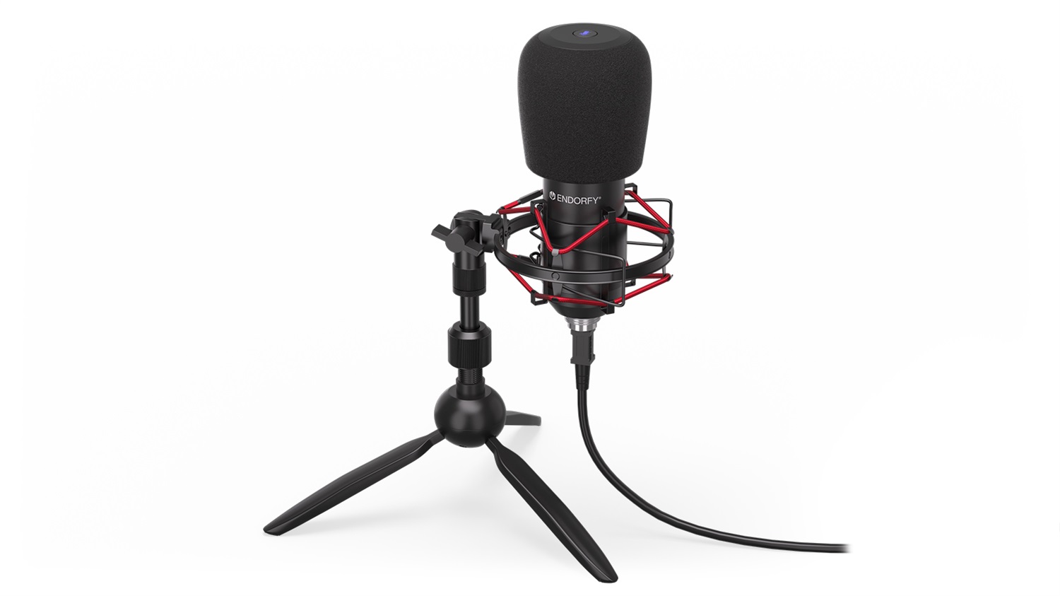 Endorfy Solum Streaming T - Microfono USB Professionale per Streaming, 18-21000 Hz, 24 bit, 48 kHz, Cablato, Nero