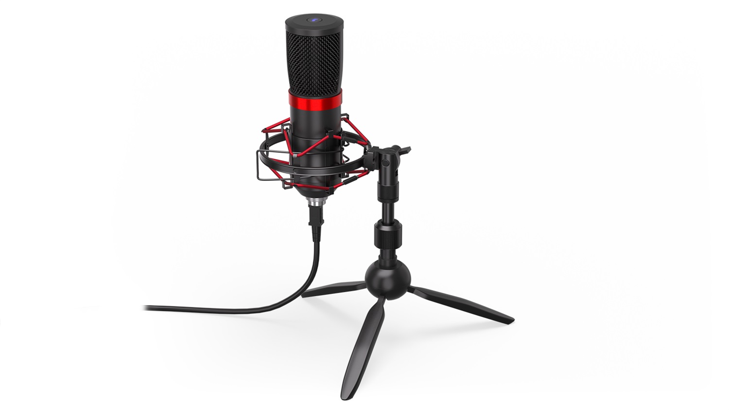 Endorfy Solum Streaming T - Microfono USB Professionale per Streaming, 18-21000 Hz, 24 bit, 48 kHz, Cablato, Nero