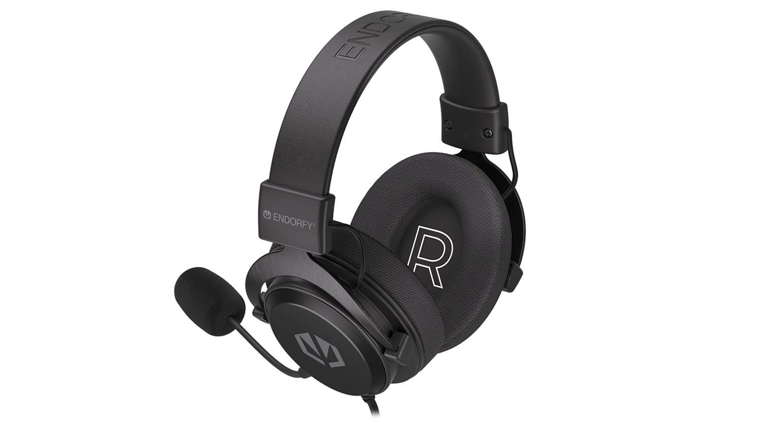 Endorfy VIRO Infra Cuffie Circumaurali Cablate con Microfono Rimovibile, Driver da 50 mm, Cuscinetti in Memory Foam, Nero