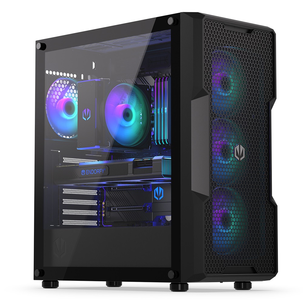 ENDORFY Regnum 400 ARGB Tower Nero - Case PC ATX con 4 Ventole ARGB e Vetro Temperato