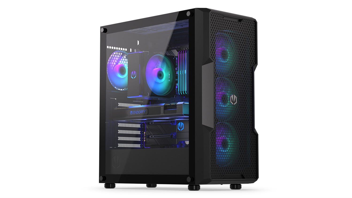 ENDORFY Regnum 400 ARGB Tower Nero - Case PC ATX con 4 Ventole ARGB e Vetro Temperato