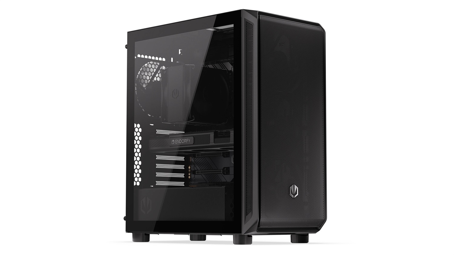 ENDORFY Arx 500 Air Computer Case Midi Tower Nero con Pannello in Vetro Temprato e Cinque Ventole da 140 mm
