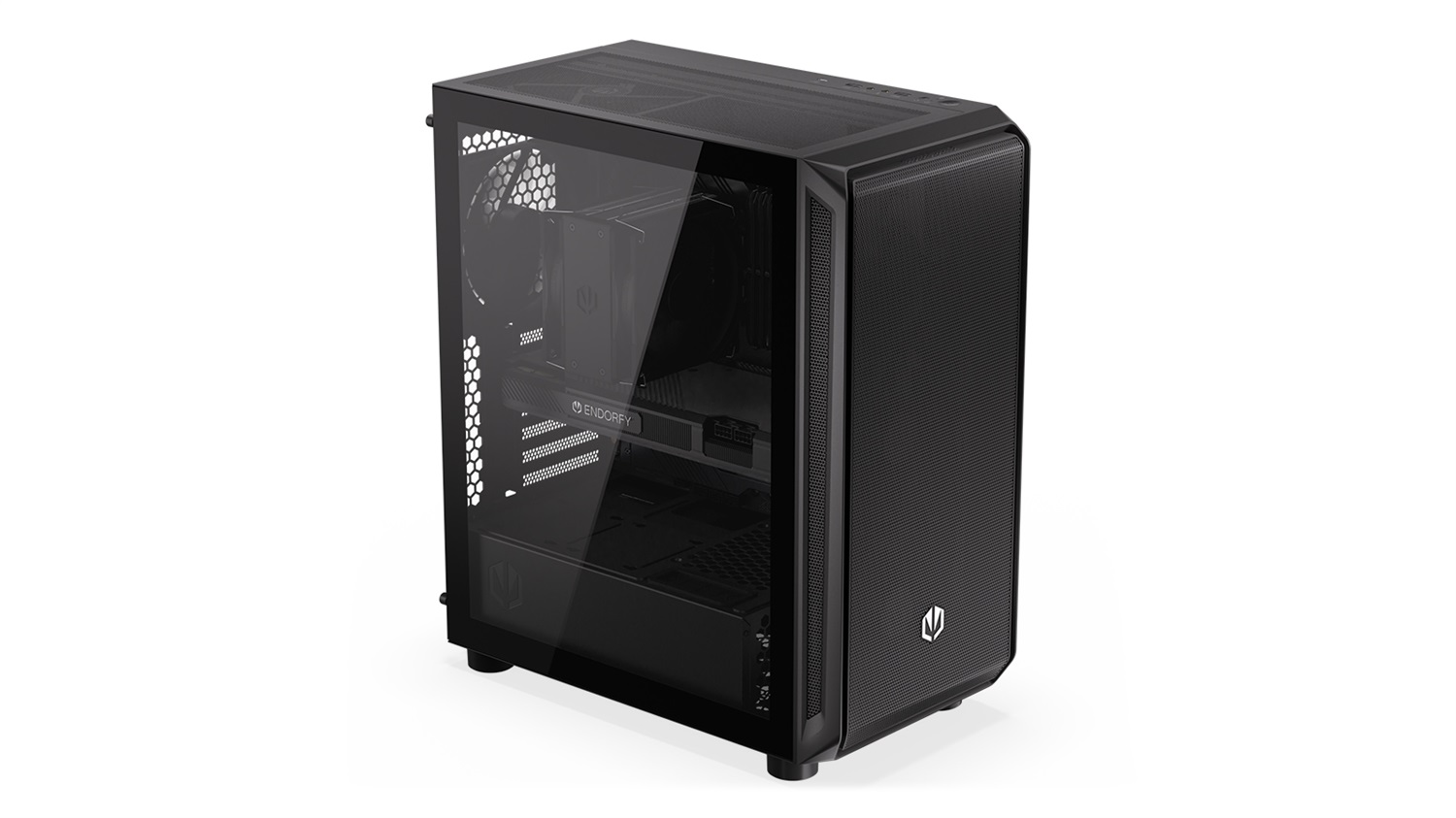 ENDORFY Arx 500 Air Computer Case Midi Tower Nero con Pannello in Vetro Temprato e Cinque Ventole da 140 mm