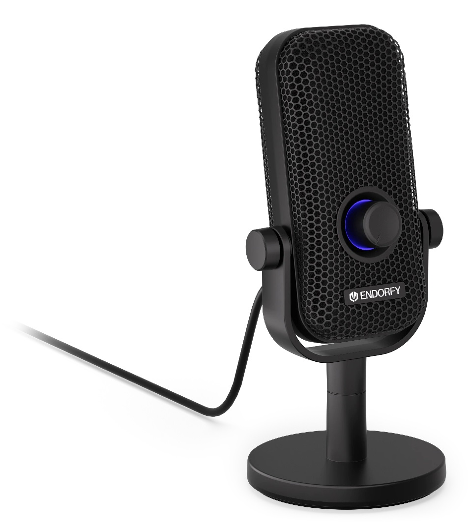 ENDORFY Solum Voice S Nero - Microfono per PC con Retroilluminazione RGB, Jack per Cuffie, Tasto Touch e Pattern Cardioide