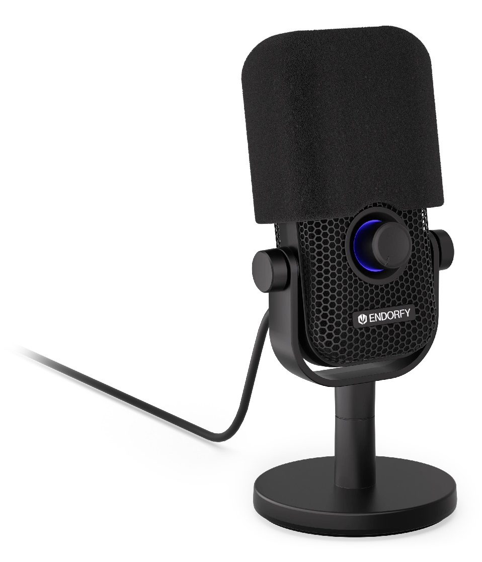 ENDORFY Solum Voice S Nero - Microfono per PC con Retroilluminazione RGB, Jack per Cuffie, Tasto Touch e Pattern Cardioide